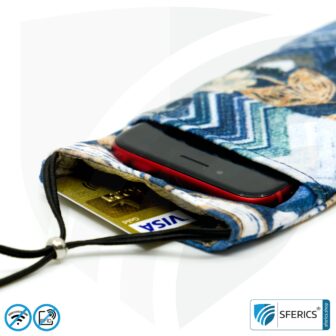 Handyhülle eWall für das Smartphone | FELIX.BLAU | Anti Elektrosmog inkl. 5G | 3in1 Schutz inkl. RFID Blocker | Handytasche für iPhone, Android, ... | XL