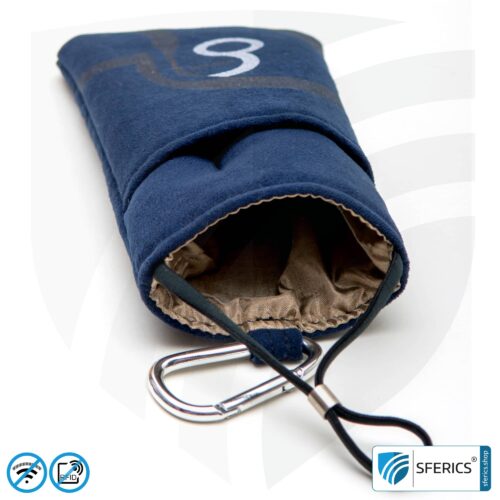 Handyhülle eWall für das Smartphone | DUNKELBLAU | Anti Elektrosmog inkl. 5G | 3in1 Schutz inkl. RFID Blocker | Handytasche für iPhone, Android, ...