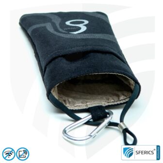 Handyhülle eWall für das Smartphone | SCHWARZ | Anti Elektrosmog inkl. 5G | 3in1 Schutz inkl. RFID Blocker | Handytasche für iPhone, Android, ...