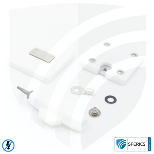 Mobile Erdungsplatte | zur Erdung von Baldachin, Bodenunterlage, Zelt, Schlafsack, Bettwäsche, Decke, u.v.m. | GCM