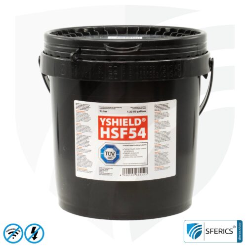Abschirmfarbe HSF54 | HF Schirmdämpfung gegen Elektrosmog bis zu 90 dB bei 40 GHz | Klassiker von YSHIELD | TÜV SÜD zertifiziert | Effektiv bei 5G!