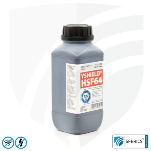 Abschirmfarbe HSF64 | HF Schirmdämpfung gegen Elektrosmog bis zu 93 dB bei 40 GHz | Ohne Konservierungsmittel » ideal für Allergiker | TÜV SÜD zertifiziert | Effektiv bei 5G!