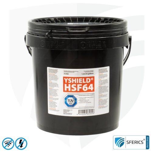 Abschirmfarbe HSF64 | HF Schirmdämpfung gegen Elektrosmog bis zu 93 dB bei 40 GHz | Ohne Konservierungsmittel » ideal für Allergiker | TÜV SÜD zertifiziert | Effektiv bei 5G!