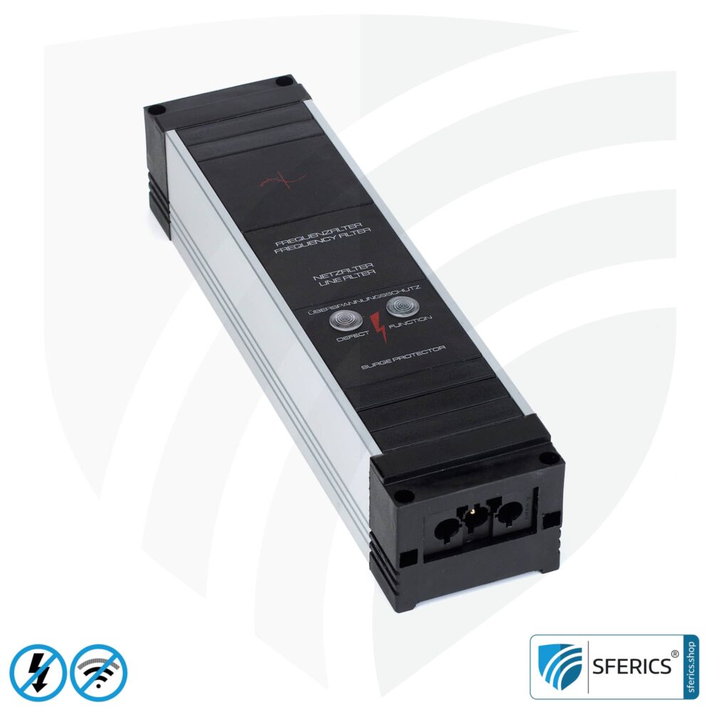 Powerline Filter für erdbaren Baldachin, Zelt und Schlafsack | Schirmungsbereich von 2 bis 68 MHz | Dämpfung von Powerline (PLC / DLAN) Frequenzen aus dem Erdungskabel