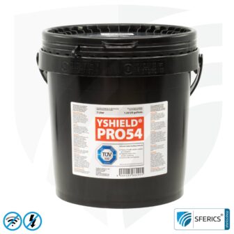 Abschirmfarbe PRO54 | HF Schirmdämpfung gegen Elektrosmog bis zu 93 dB bei 40 GHz | Kein Graphit-Effekt = färbt nicht ab | Technisch unsere belastbarste Abschirmfarbe | TÜV SÜD zertifiziert | Effektiv bei 5G!