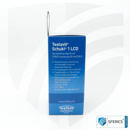 TESTAVIT SCHUKI 1 LCD | Steckdosen Sockel Tester mit FI Auslösung | Schneller Check der Erdung, Verdrahtung und FI Schutzschalter.