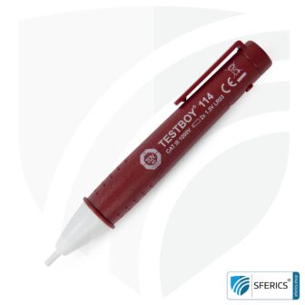 TESTBOY 114 | Berührungsloser Spannungstester zur Erkennung elektrischer Kabelbrüche | Messung ab 12 Volt AC Niedervolt