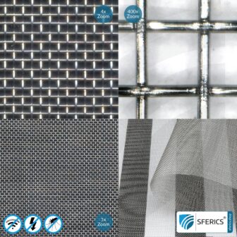 Abschirmendes Edelstahlgewebe V4A03 | HF Schirmdämpfung gegen Elektrosmog bis zu 55 dB | Zur Verlegung. 90 cm Breite. Wirkungsvoll gegen 5G!