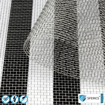 Abschirmendes Edelstahlgewebe V4A10 | HF Schirmdämpfung gegen Elektrosmog bis zu 40 dB | Zur Verlegung. 90 cm Breite. 5G ready!