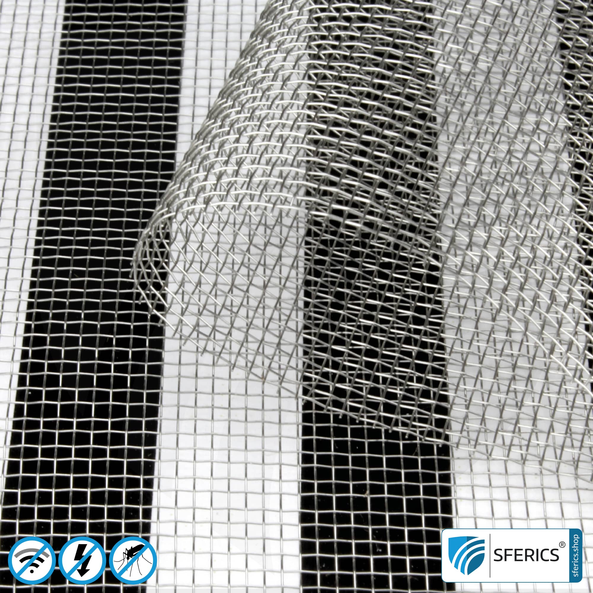 Abschirmendes Edelstahlgewebe V4A10 | HF Schirmdämpfung gegen Elektrosmog bis zu 40 dB | Zur Verlegung. 90 cm Breite. 2 Abschirmendes Edelstahlgewebe V4A10 | HF Schirmdämpfung gegen Elektrosmog bis zu 40 dB | Zur Verlegung. 90 cm Breite. 5G ready!