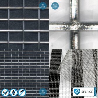 Abschirmendes Edelstahlgewebe V4A10 | HF Schirmdämpfung gegen Elektrosmog bis zu 40 dB | Zur Verlegung. 90 cm Breite. 5G ready!