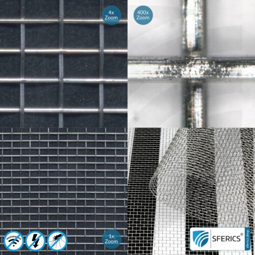 Abschirmendes Edelstahlgewebe V4A10 | HF Schirmdämpfung gegen Elektrosmog bis zu 40 dB | Zur Verlegung. 90 cm Breite. 7 Abschirmendes Edelstahlgewebe V4A10 | HF Schirmdämpfung gegen Elektrosmog bis zu 40 dB | Zur Verlegung. 90 cm Breite. 5G ready!