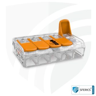 WAGO Compact Verbindungsklemme, Serie 221 | Modell 221-415 | für 5 eindrahtige, feindrahtige und mehrdrähtige Leiter | Alternative zur Lüsterklemme