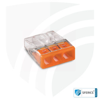 WAGO Compact Steckklemmen bzw. Verbindungsdosenklemmen | Modell 2273-203 | für 3 eindrähtige Leiter | Alternative zur Lüsterklemme