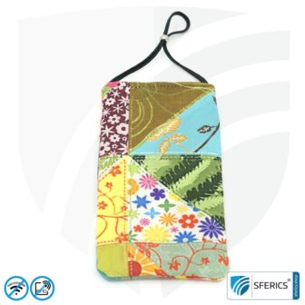 Handyhülle eWall für das Smartphone | Unikat im Design FLOWERPOWER | Anti Elektrosmog inkl. 5G | 3in1 Schutz inkl. RFID Blocker | Handytasche für iPhone, Android, ... | XL