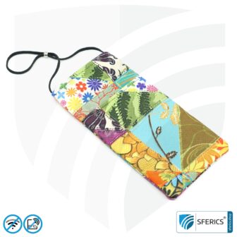 Handyhülle eWall für das Smartphone | Unikat im Design FLOWERPOWER | Anti Elektrosmog inkl. 5G | 3in1 Schutz inkl. RFID Blocker | Handytasche für iPhone, Android, ... | XXL