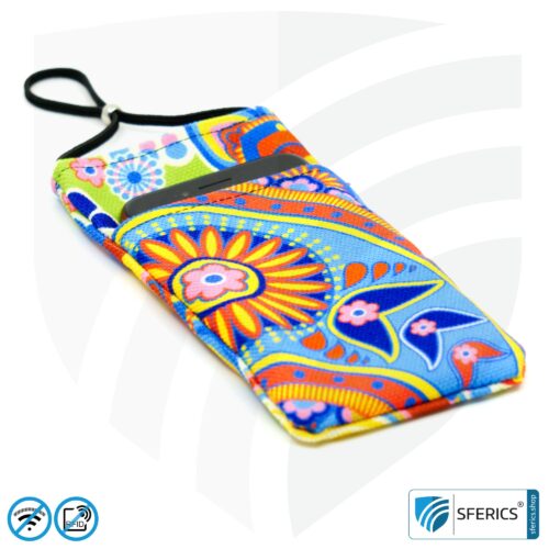 Handyhülle eWall für das Smartphone | Unikat im Design REGENBOGEN.BLUME | Anti Elektrosmog inkl. 5G | 3in1 Schutz inkl. RFID Blocker | Handytasche für iPhone, Android, ...