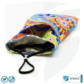 Handyhülle eWall für das Smartphone | Unikat im Design REGENBOGEN.BLUME | Anti Elektrosmog inkl. 5G | 3in1 Schutz inkl. RFID Blocker | Handytasche für iPhone, Android, ... | XL