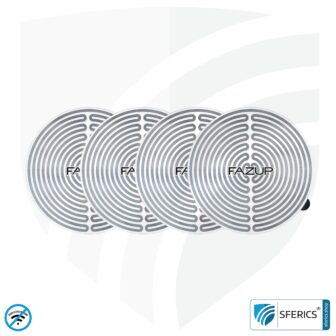 FAZUP Antennen Patch | SILBER | 4er Set mit Preisvorteil für Familie und Freunde | Innovative Technologie gegen Elektrosmog | Schützt vor unnötig hoher Bestrahlung durch’s eigene Mobiltelefon