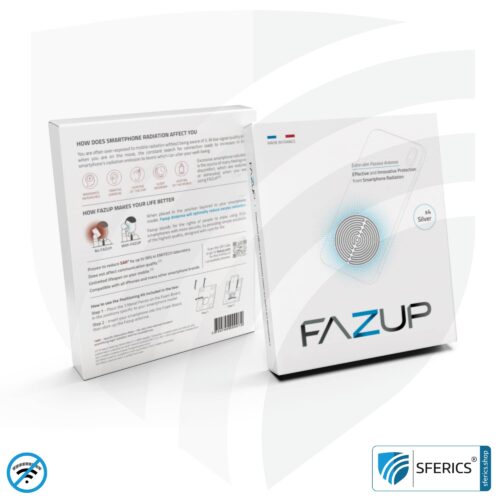FAZUP Antennen Patch | SILBER | 4er Set mit Preisvorteil für Familie und Freunde | Innovative Technologie gegen Elektrosmog | Schützt vor unnötig hoher Bestrahlung durch’s eigene Mobiltelefon