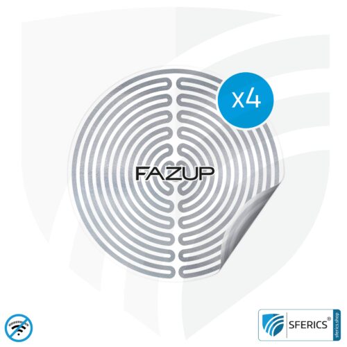 FAZUP Antennen Patch | SILBER | 4er Set mit Preisvorteil für Familie und Freunde | Innovative Technologie gegen Elektrosmog | Schützt vor unnötig hoher Bestrahlung durch’s eigene Mobiltelefon
