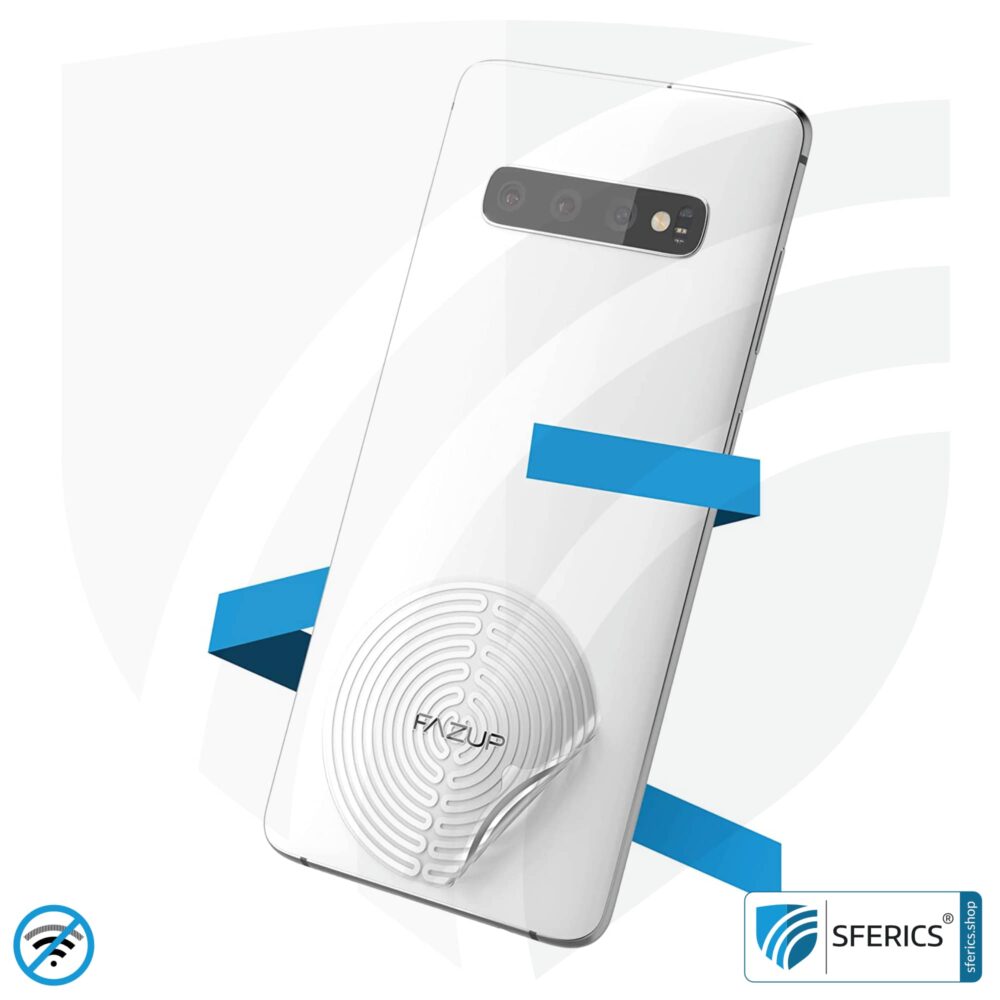 FAZUP Antennen Patch | SILBER | Innovative Technologie gegen Elektrosmog | Schützt vor unnötig hoher Bestrahlung durch’s eigene Mobiltelefon | Keine Esoterik oder Harmonisierung. Reduktion ist messbar!