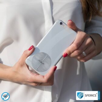 FAZUP Antennen Patch | SILBER | Innovative Technologie gegen Elektrosmog | Schützt vor unnötig hoher Bestrahlung durch’s eigene Mobiltelefon | Keine Esoterik oder Harmonisierung. Reduktion ist messbar!