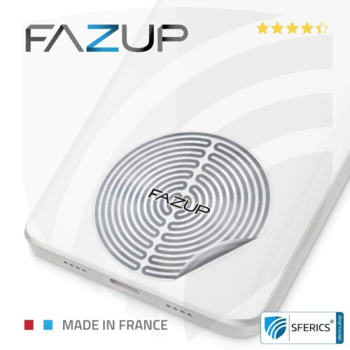 FAZUP Antennen Patch | SILBER | Innovative Technologie gegen Elektrosmog | Schützt vor unnötig hoher Bestrahlung durch’s eigene Mobiltelefon | Keine Esoterik oder Harmonisierung. Reduktion ist messbar!