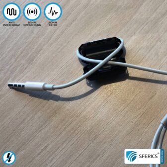 Ferritkern Filter gegen Elektrosmog im Headsetkabel | schwarz, klickbar, für 5 mm Kabel | GRATIS 1 Stück als Geschenk!