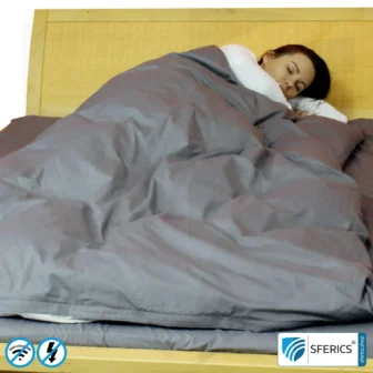 Abschirmende Bettwäsche | Mobiler Strahlenschutz gegen WLAN, Handy, LTE, 5G, ... mit Wirkungsgrad über 99,99 % (42 dB) | NF erdbar