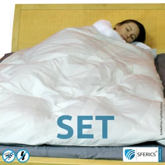 Abschirmende Bettwäsche | Mobiler Strahlenschutz gegen WLAN, Handy, LTE, 5G, ... mit Wirkungsgrad über 99,99 % (42 dB) | NF erdbar