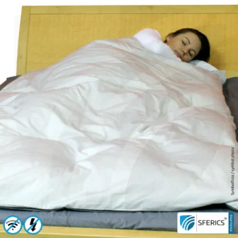 Abschirmende Bettwäsche | Mobiler Strahlenschutz gegen WLAN, Handy, LTE, 5G, ... mit Wirkungsgrad über 99,99 % (42 dB) | NF erdbar