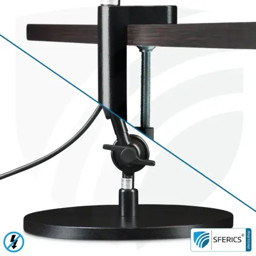 Fixierung der geschirmten Lampe für Schreibtisch, Arbeitsplatz oder Werkstatt | Design SCHWARZ