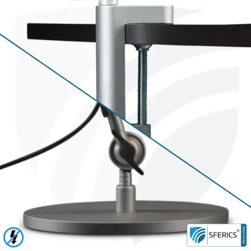 Fixierung der geschirmten Lampe für Schreibtisch, Arbeitsplatz oder Werkstatt | Design SILBER