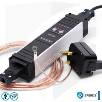 Powerline Filter für erdbaren Baldachin, Zelt und Schlafsack | Schirmungsbereich von 2 bis 68 MHz | Dämpfung von Powerline (PLC / DLAN) Frequenzen aus dem Erdungskabel