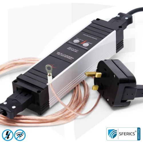 Powerline Filter für erdbaren Baldachin, Zelt und Schlafsack | Schirmungsbereich von 2 bis 68 MHz | Dämpfung von Powerline (PLC / DLAN) Frequenzen aus dem Erdungskabel