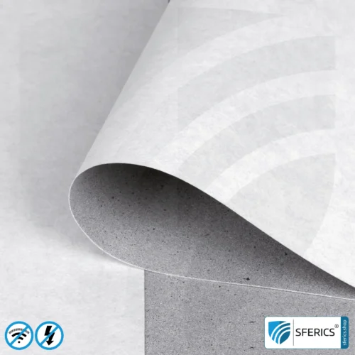 Premium Abschirmtapete ECO P100 | Untertapete | HF Schirmdämpfung gegen Elektrosmog bis zu 100 dB | TÜV SÜD geprüft | Wirkungsvoll gegen 5G!