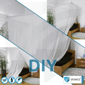 Abschirmender Baldachin Elektrosmog PRO light | DIY für den EMF Profi | Abschirmung EMF bis 99,99 % (42 dB bei 1 GHz) | Erdbar