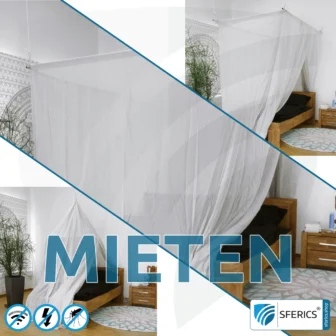 TESTEN! Abschirmender Baldachin Elektrosmog PRO light für 14 Tage risikofrei mieten | Wähle aus 3 alles inklusive Set's | Abschirmung Funk bis 99,99 % (42 dB). Erdbar. Wirkungsvoll gegen 5G!