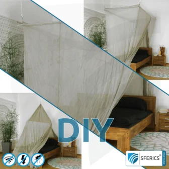 Abschirmender Baldachin Elektrosmog PRO | DIY für den EMF Profi | Abschirmung EMF über 99,99 % (48 dB bei 1 GHz) | Erdbar