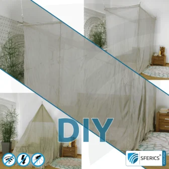 Abschirmender Baldachin Elektrosmog PRO | DIY für den EMF Profi | Abschirmung EMF über 99,99 % (48 dB bei 1 GHz) | Erdbar