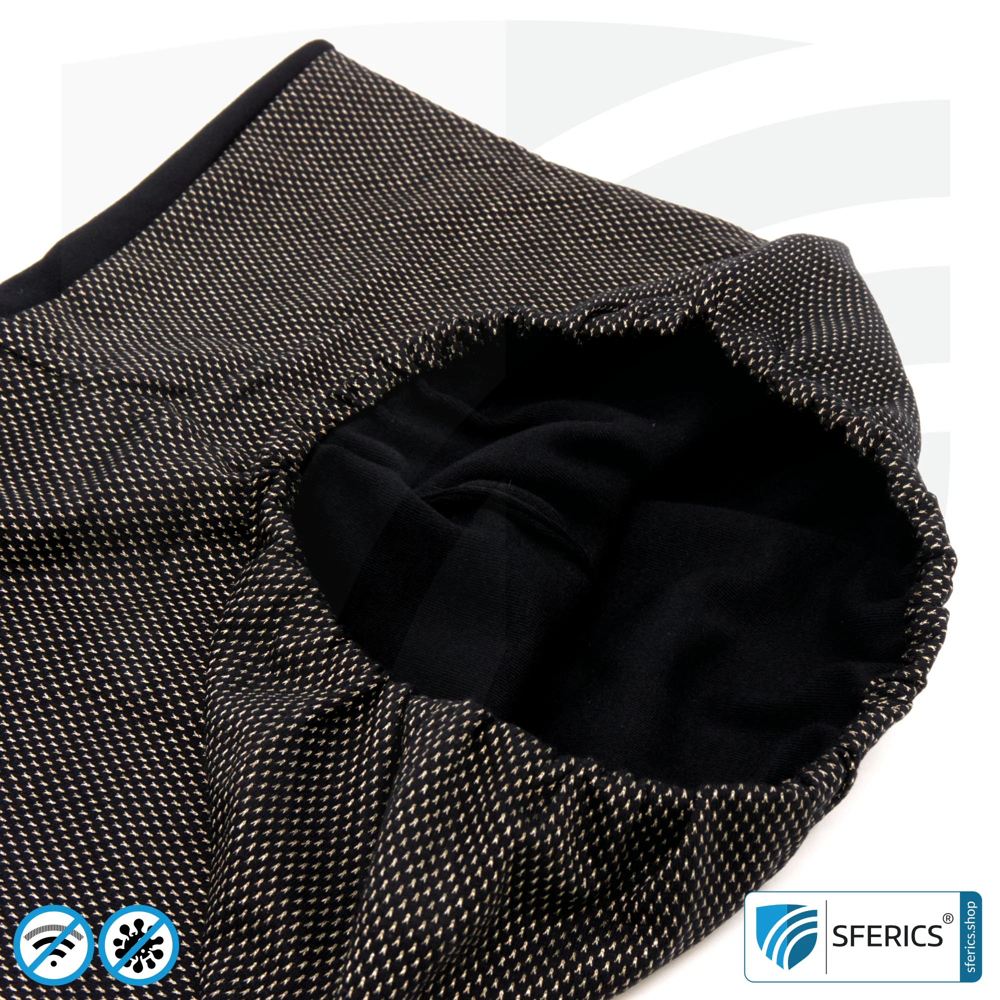 Abschirmender, elastischer ANTIWAVE Schlauchschal Scarf | Schutz vor Elektrosmog HF mit Wirkungsgrad bis 99,9 % | Abschirmstoff mit Silber für antibakterielle Wirkung durch Silberionen 17 ANTIWAVE abschirmender, elastischer Schlauchschal Scarf | Schutz vor Elektrosmog HF mit Wirkungsgrad bis 99,9 % | Abschirmstoff mit Silber für antibakterielle Wirkung durch Silberionen.