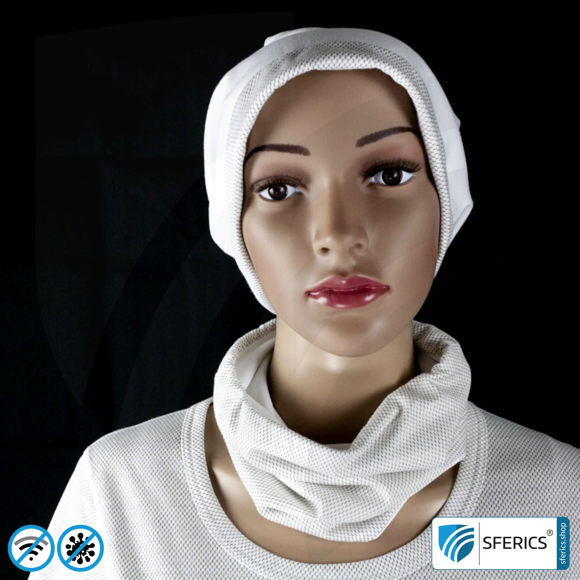 Abschirmender, elastischer ANTIWAVE Schlauchschal Scarf | Schutz vor Elektrosmog HF mit Wirkungsgrad bis 99,9 % | Abschirmstoff mit Silber für antibakterielle Wirkung durch Silberionen 8 ANTIWAVE abschirmender, elastischer Schlauchschal Scarf | Schutz vor Elektrosmog HF mit Wirkungsgrad bis 99,9 % | Abschirmstoff mit Silber für antibakterielle Wirkung durch Silberionen