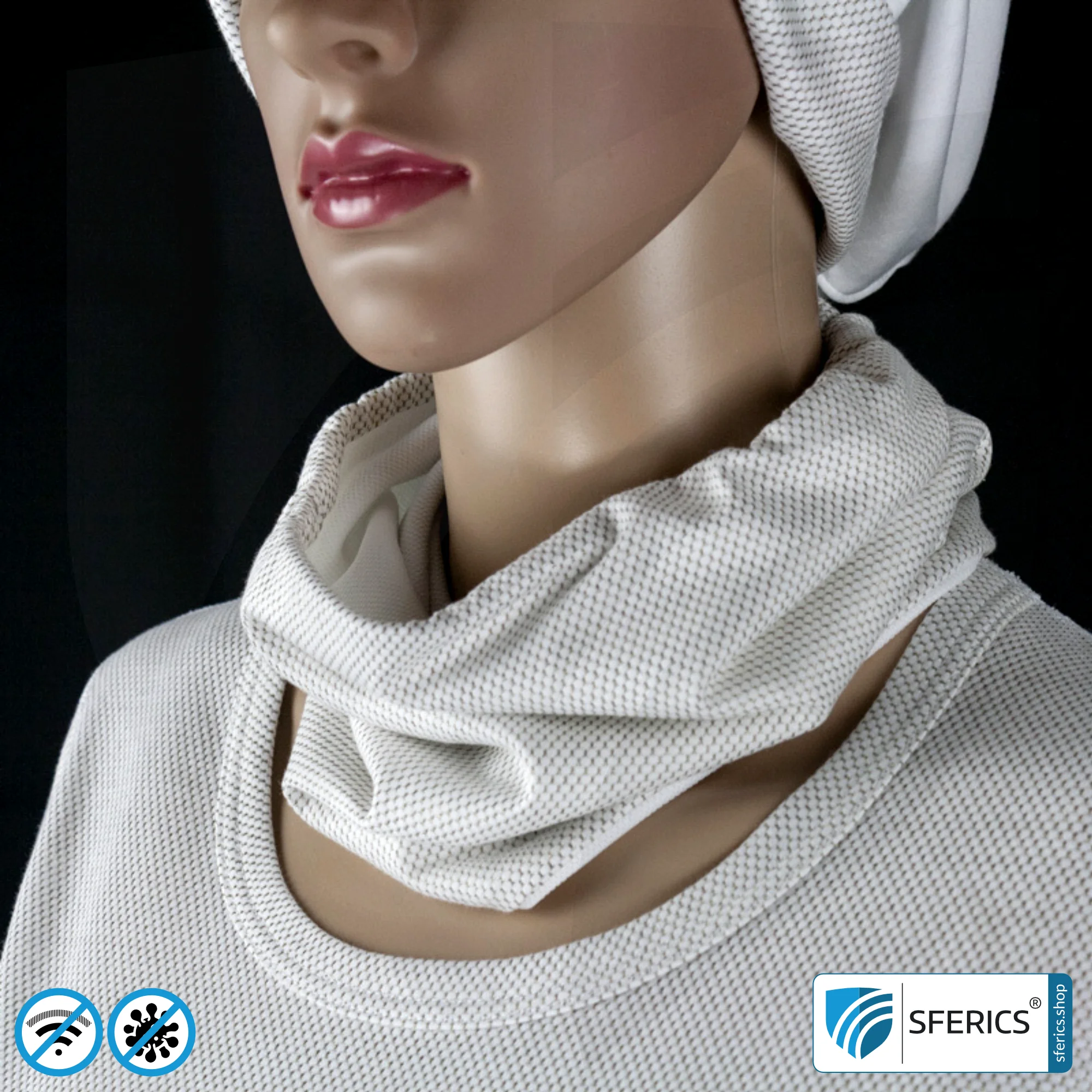 Abschirmender, elastischer ANTIWAVE Schlauchschal Scarf | Schutz vor Elektrosmog HF mit Wirkungsgrad bis 99,9 % | Abschirmstoff mit Silber für antibakterielle Wirkung durch Silberionen 14 ANTIWAVE abschirmender, elastischer Schlauchschal Scarf | Schutz vor Elektrosmog HF mit Wirkungsgrad bis 99,9 % | Abschirmstoff mit Silber für antibakterielle Wirkung durch Silberionen