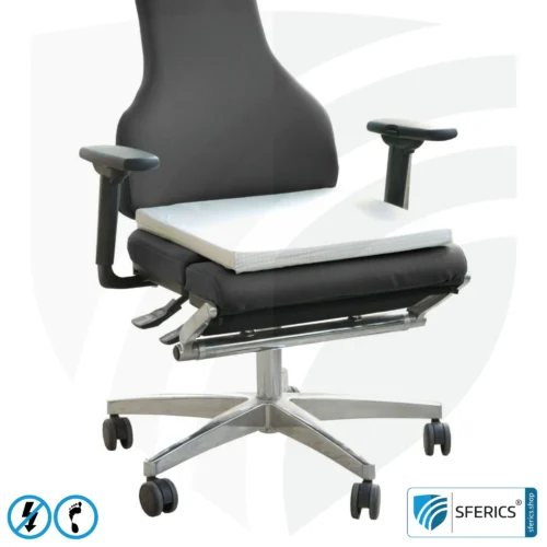 Sitzunterlage | Abschirmung niederfrequenter elektrischer Wechselfelder | ermöglicht Erdkontakt* | Nicht geeignet zur Abschirmung von WLAN, LTE, 5G, usw.!