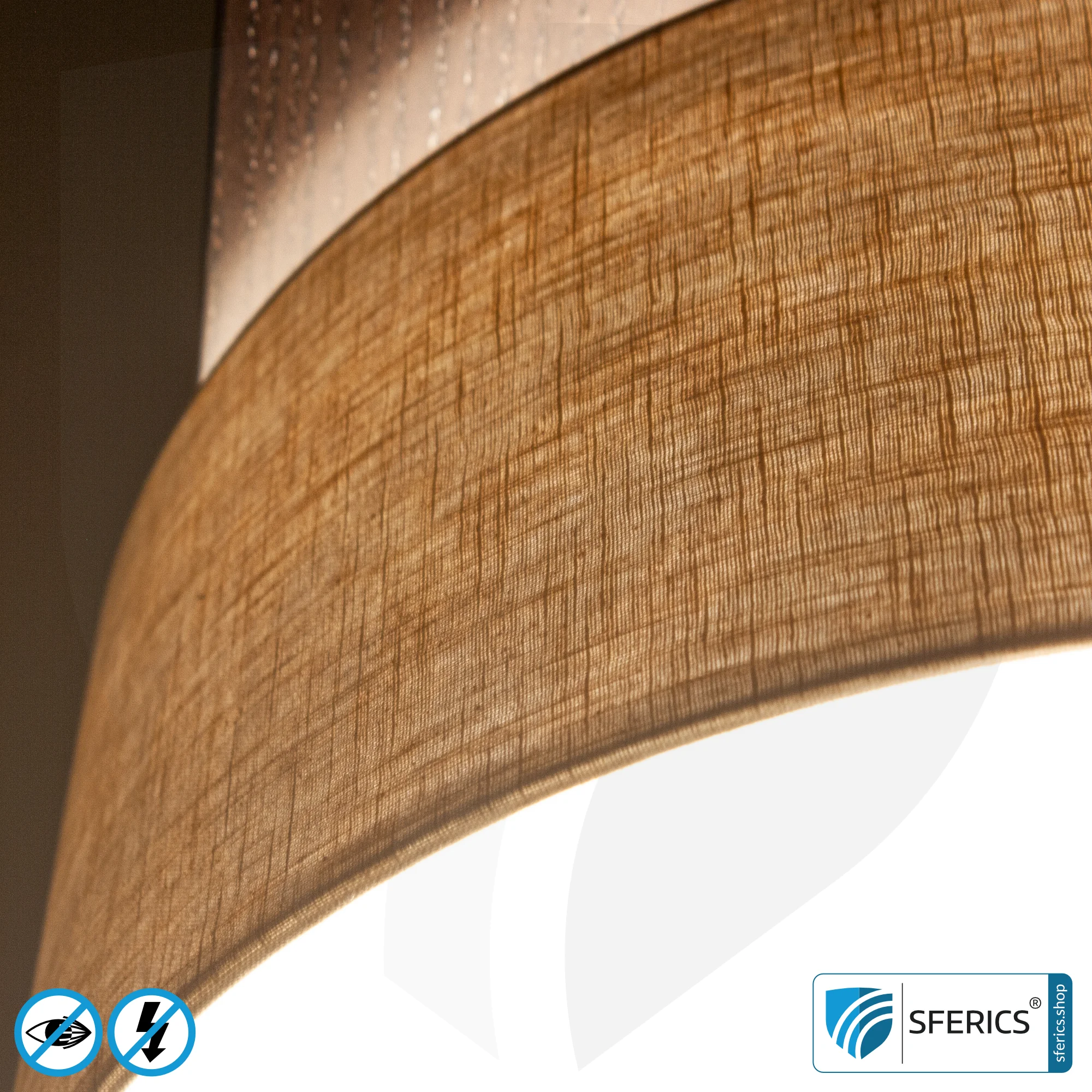 Geschirmte Deckenleuchte LA-DL47 | Lampenschirm aus Leinen natur | inkl. 6 baubiologisch optimierte, flimmerfreie LED Leuchtmittel | G9 Fassung Geschirmte Deckenleuchte LA-DL47 | Lampenschirm aus Leinen natur | inkl. 6 baubiologisch optimierte, flimmerfreie LED Leuchtmittel | G9 Fassung