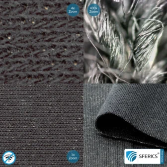BLACK-JERSEY Abschirmstoff | ideal zur Herstellung von Bekleidung, Schlafhülle, usw. | HF Schirmdämpfung gegen Elektrosmog bis zu 40 dB | mobiler Schutz gegen Handystrahlung | 5G ready!