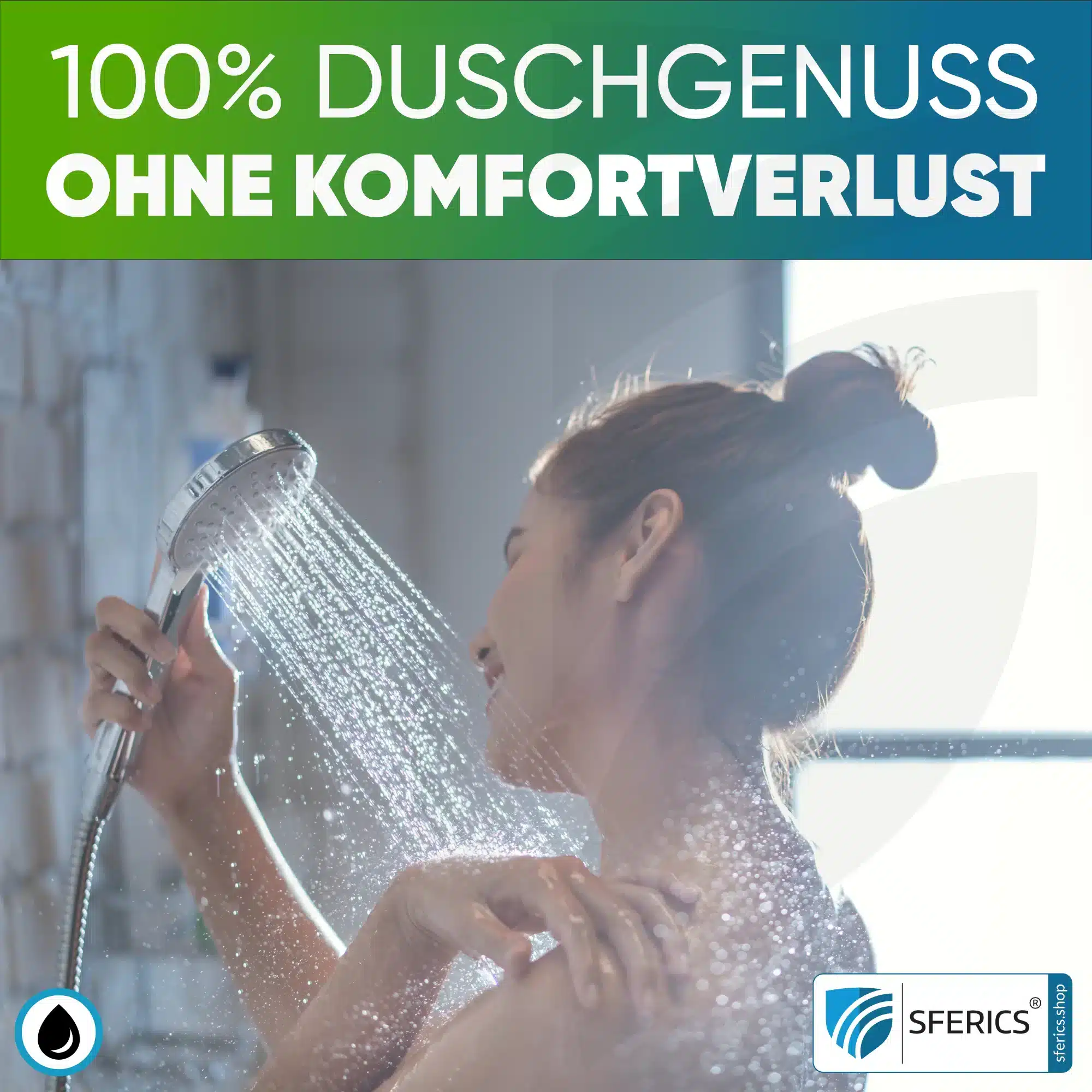 Handdusche UPGRADE DELUXE SET 10 Legio | ET10L Wasserspar Adapter + Design Duschkopf - Handbrause | ecoturbino® 8 ecoturbino 100% Duschgenuss ohne Komfortverlust