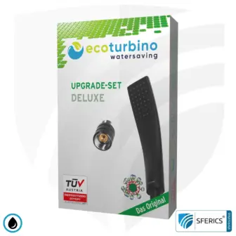 Handdusche UPGRADE DELUXE SET 10 Legio | ET10L Wasserspar Adapter + Design Duschkopf - Handbrause | ecoturbino® 14 Handdusche UPGRADE DELUXE SET 10 Legio | ET10L Wasserspar Adapter + Design Duschkopf - Handbrause | ecoturbino® schwarz