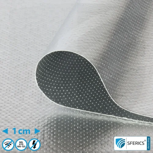 A300 HEMP | Abschirmung nach Militärstandard MIL-STD-188-125 | doppelt kaschiertes Vlies für redundante High-End Abschirmung EMF | HF Schirmdämpfung bis 123 dB | hoch effektiv gegen Funkstahlung + elektromagnetische Impulse. 90 cm Breite.